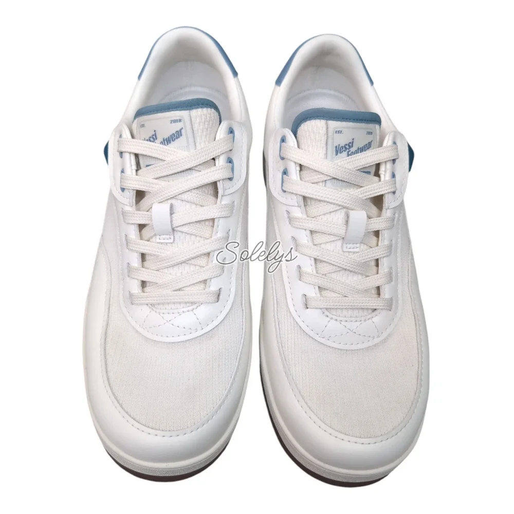 Vessi Courtside Classic Mens 8 Womens 9 Off White Tidal Blue Waterproof Sneaker